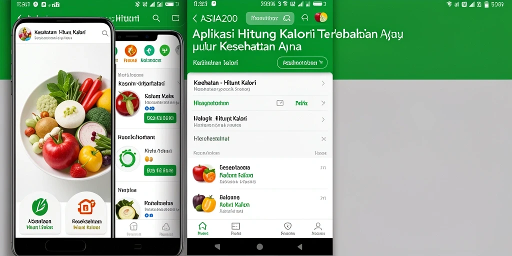 Tangkapan layar utama ASIA200 yang menampilkan fitur Hitung Kalori.