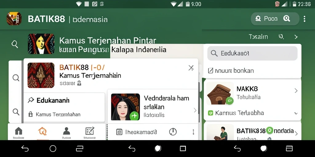 Tampilan antarmuka aplikasi Kamus Terjemahan yang sederhana dan efisien.