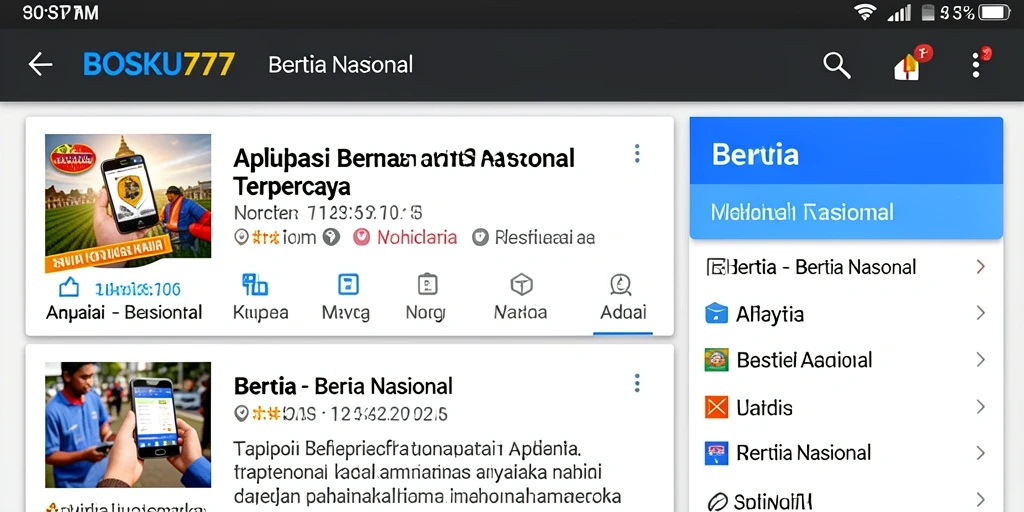 Tampilan antarmuka BOSKU777 untuk berita nasional yang informatif.