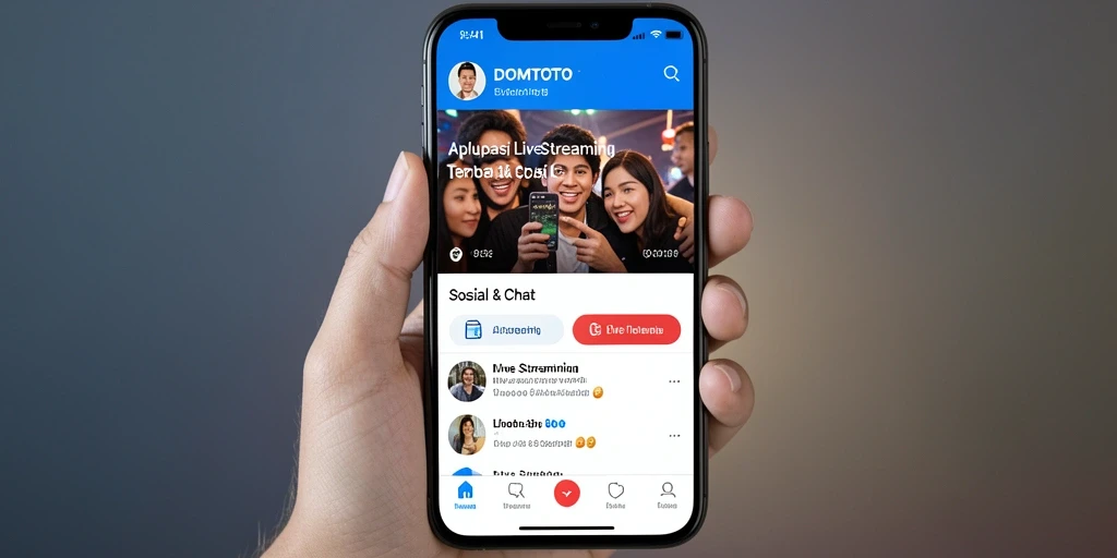 Tampilan menarik antarmuka Live Streaming DOMTOTO.