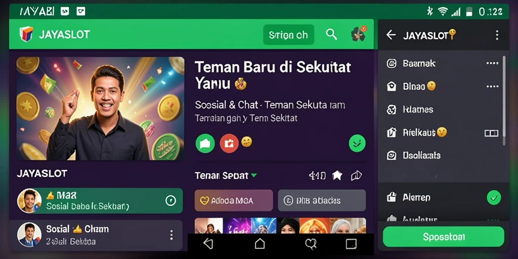 Antarmuka pengguna JAYASLOT untuk menemukan teman di sekitar.