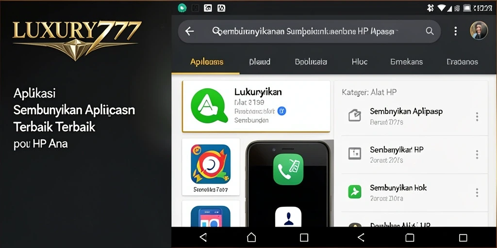 Antarmuka LUXURY777 yang menarik dan fungsional untuk menyembunyikan aplikasi.