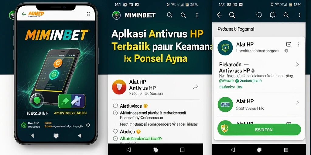 Antarmuka MIMINBET menampilkan berbagai fitur keamanan ponsel.