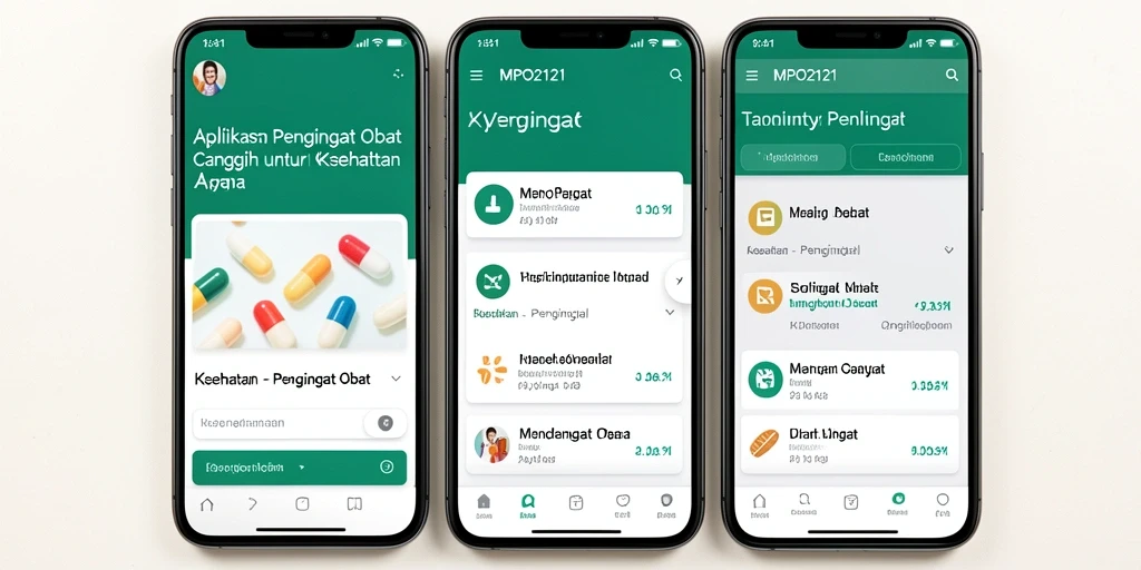 Tampilan antarmuka aplikasi Pengingat Obat MPO2121 yang ramah pengguna.