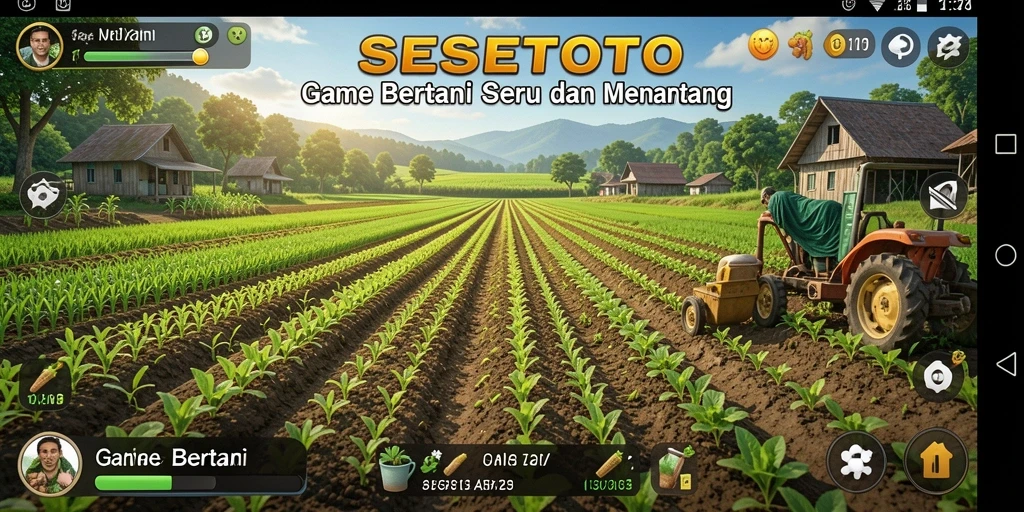 Antarmuka pengguna SESETOTO yang menarik dengan berbagai fitur bertani.
