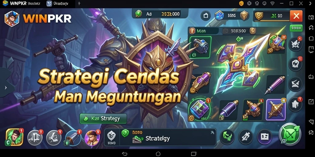 Antarmuka menawan dari game WINPKR dengan fitur strategi penting.